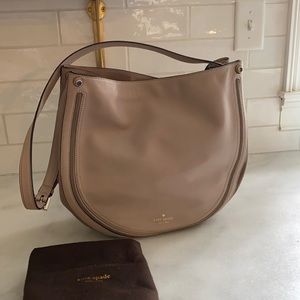 Kate Spade leather and suede large gray/beige purse